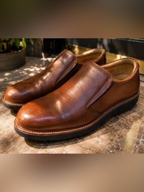 Samuel Hubbard Men’s 9 Brown Leather Slip On Loafers Made in Portugal Office